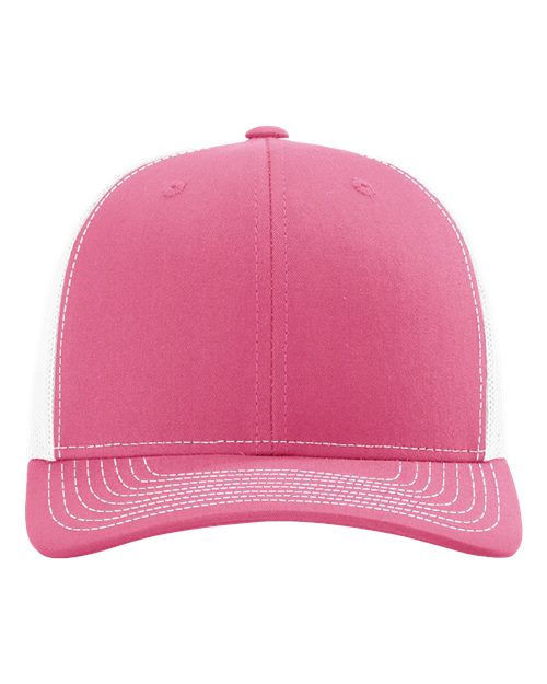 Richardson 112 Snapback Trucker Cap - Hot Pink/ White