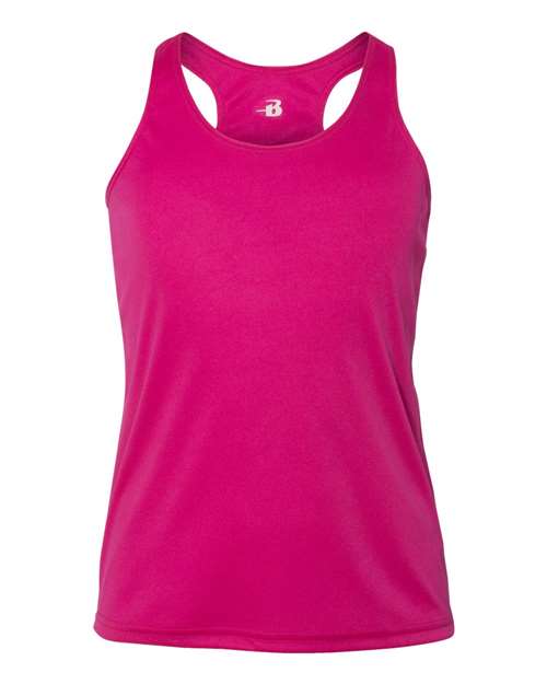 Badger 2166 Girls’ B-Core Racerback Tank Top - Hot Pink