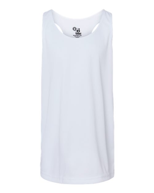 Badger 2166 Girls’ B-Core Racerback Tank Top - White