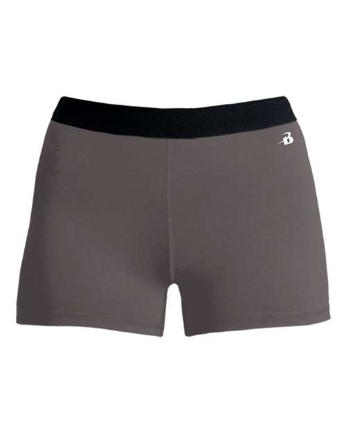 Badger 2629 Girls' Pro-Compression Shorts - Graphite