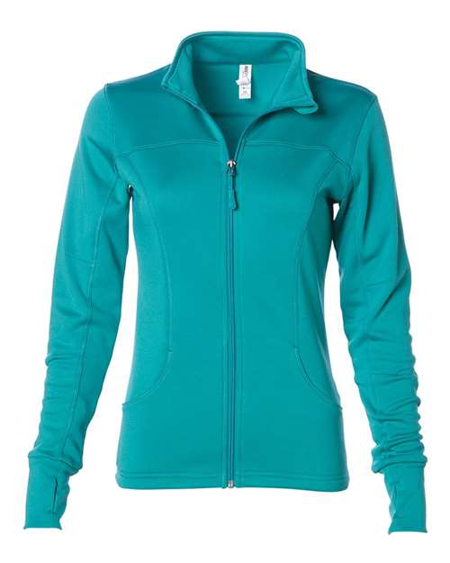 Independent Trading Co. EXP60PAZ Women's Poly-Tech Full-Zip Track Jacket - Lapis Green