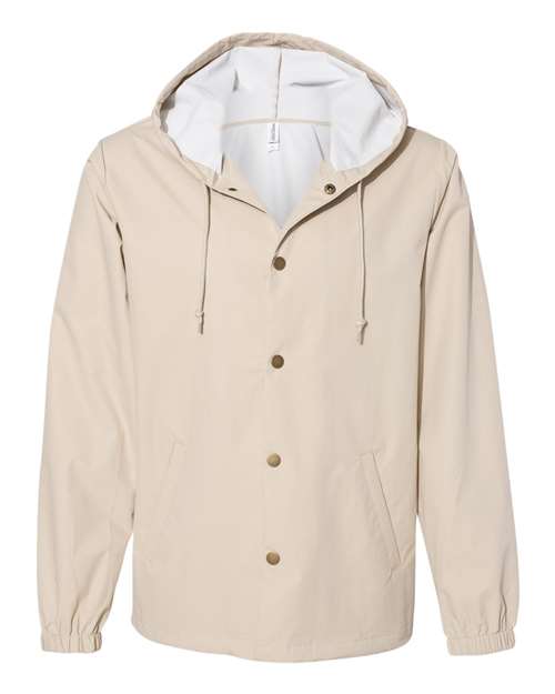 Load image into Gallery viewer, Independent Trading Co. EXP95NB Men's Water-Resistant Hooded Windbreaker - Classic Khaki
