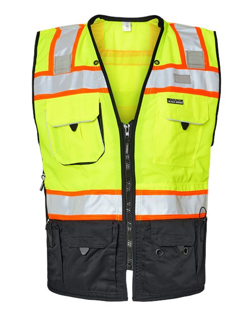 Kishigo S5002-5003 Unisex Premium Black Series® Surveyors Vest - Lime
