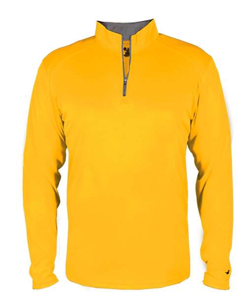 Badger 4102 Men's B-Core Quarter-Zip Pullover - Gold/ Graphite