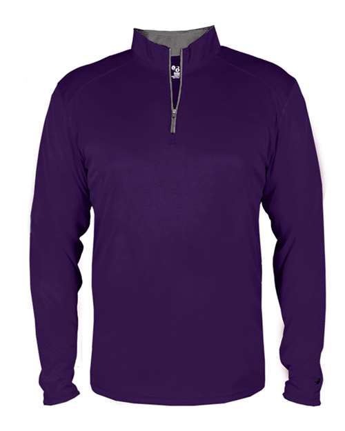 Load image into Gallery viewer, Badger 4102 Men's B-Core Quarter-Zip Pullover - Purple/ Graphite
