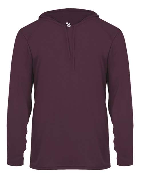 Badger 4105 Unisex B-Core Hooded Long Sleeve T-Shirt - Maroon