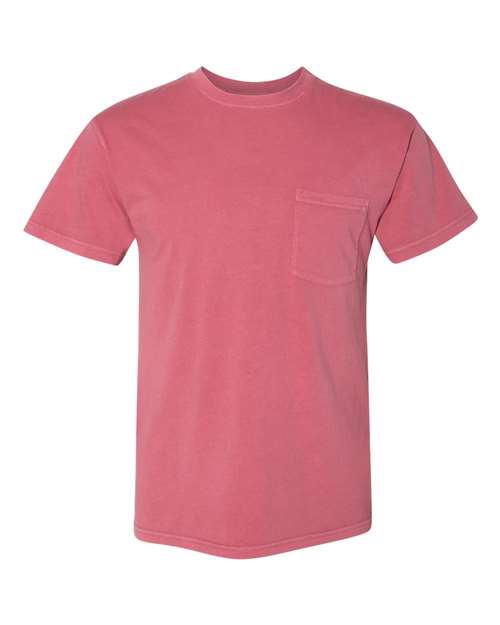 Unisex Inspired Dye Pocket T-Shirt - Smoked Paprika