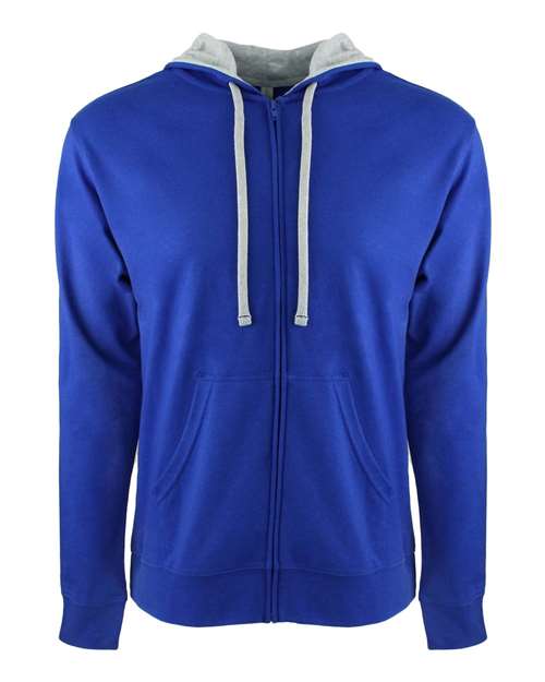 Unisex Laguna Full-Zip Hoodie Sweatshirt - Royal/ Heather Grey