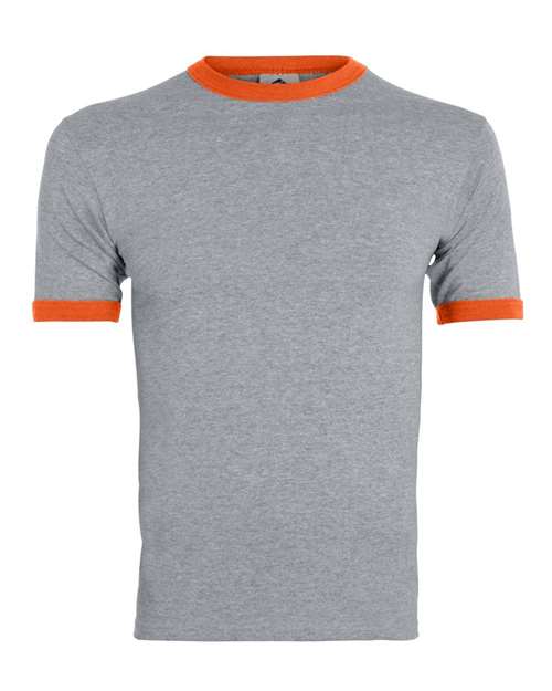 Load image into Gallery viewer, Augusta Sportswear 710 Unisex 50/50 Ringer T-Shirt - Athletic Heather/ Orange

