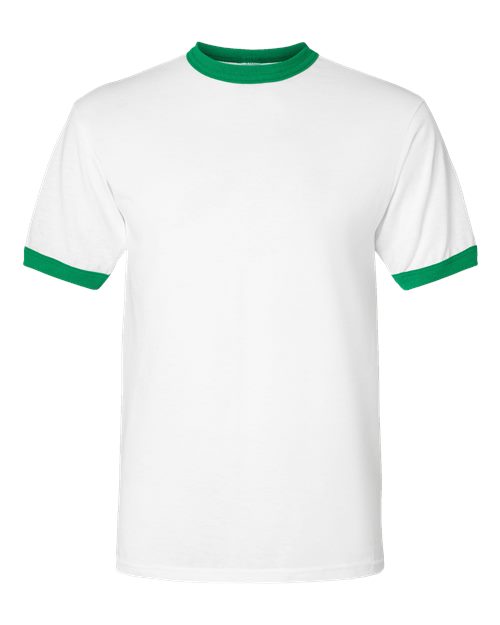Load image into Gallery viewer, Augusta Sportswear 710 Unisex 50/50 Ringer T-Shirt - White/ Kelly
