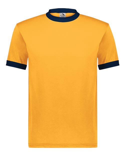 Load image into Gallery viewer, Augusta Sportswear 710 Unisex 50/50 Ringer T-Shirt - Gold/ Navy
