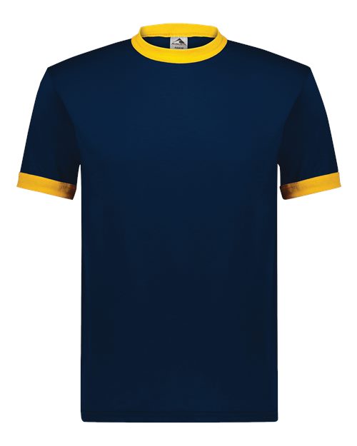 Load image into Gallery viewer, Augusta Sportswear 710 Unisex 50/50 Ringer T-Shirt - Navy/ Gold

