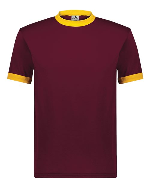Augusta Sportswear 710 Unisex 50/50 Ringer T-Shirt - Maroon/ Gold