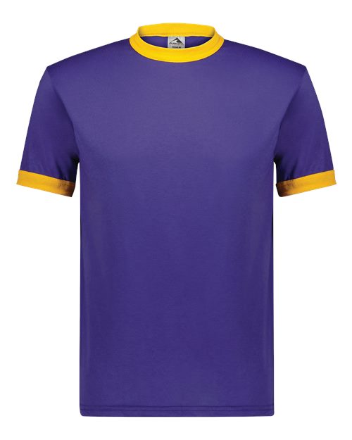 Load image into Gallery viewer, Augusta Sportswear 710 Unisex 50/50 Ringer T-Shirt - Purple/ Gold
