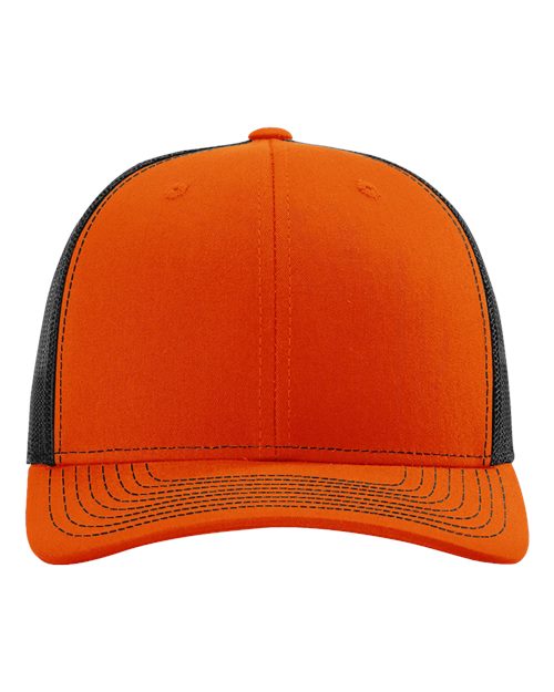Richardson 112 Snapback Trucker Cap - Orange/ Black