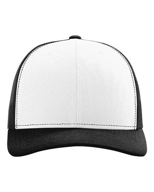 Richardson 112 Snapback Trucker Cap - White/ Black