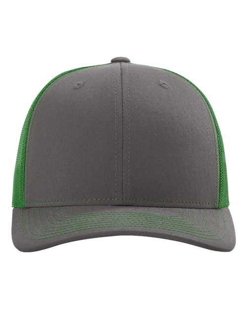 Load image into Gallery viewer, Richardson 112 Snapback Trucker Cap - Charcoal/ Kelly
