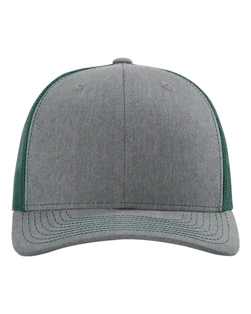 Load image into Gallery viewer, Richardson 112 Snapback Trucker Cap - Heather Grey/ Dark Green
