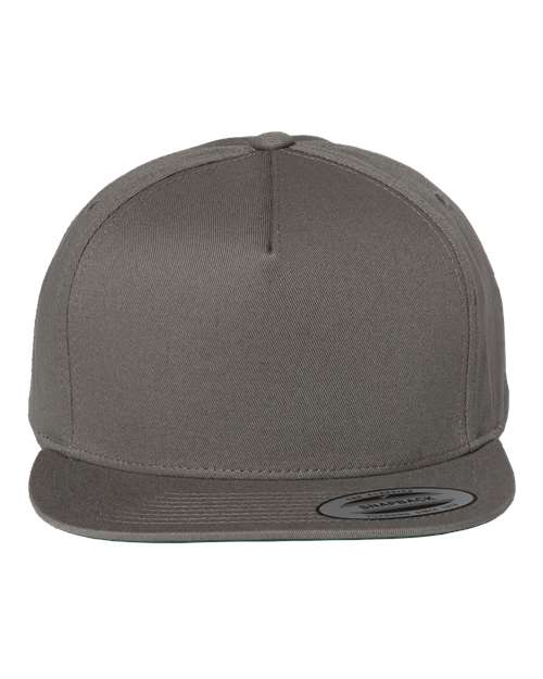 YP Classics 6007 Five-Panel Cotton Twill Snapback Cap - Dark Grey
