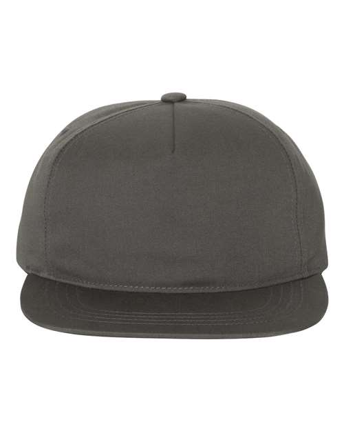 YP Classics 6502 Lightly-Structured Five-Panel Snapback Cap - Charcoal
