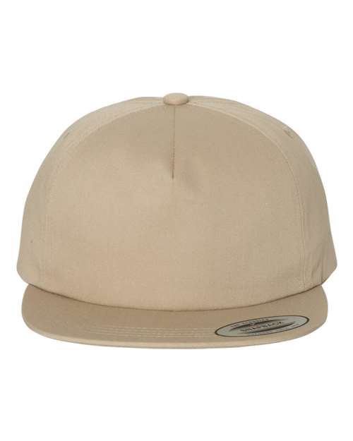 YP Classics 6502 Lightly-Structured Five-Panel Snapback Cap - Khaki