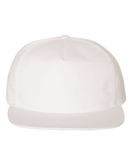 YP Classics 6502 Lightly-Structured Five-Panel Snapback Cap - White