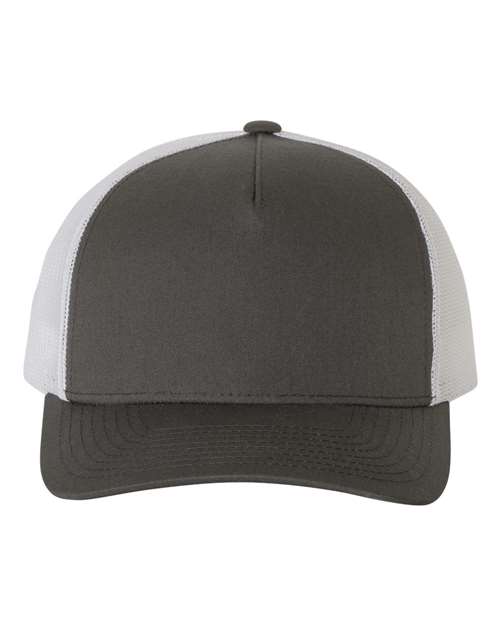 Load image into Gallery viewer, YP Classics 6506 Five-Panel Retro Trucker Cap - Charcoal/ White
