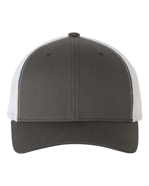 YP Classics 6606 Retro Trucker Cap - Charcoal/ White