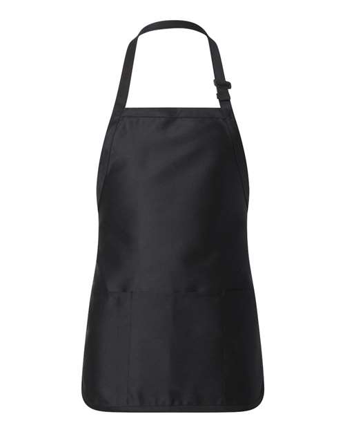 Q-Tees Q4250 Full-Length Apron with Pouch Pocket - Black