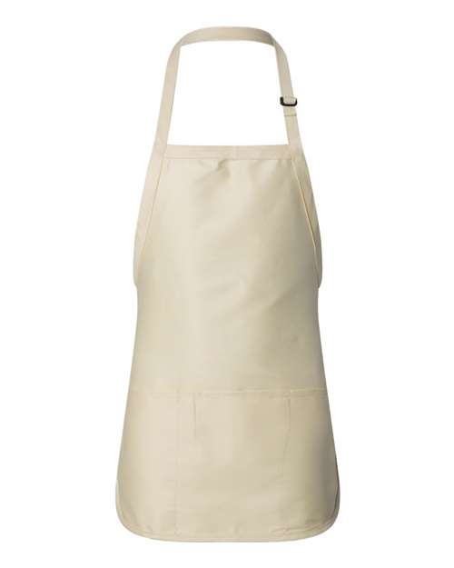 Q-Tees Q4250 Full-Length Apron with Pouch Pocket - Natural