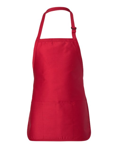 Q-Tees Q4250 Full-Length Apron with Pouch Pocket - Red