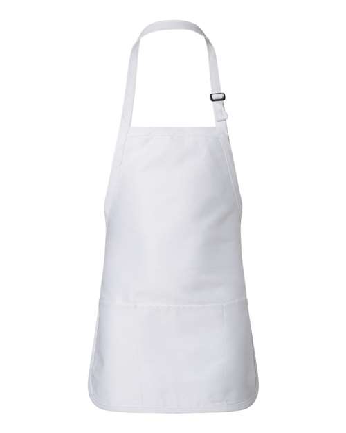 Load image into Gallery viewer, Q-Tees Q4250 Full-Length Apron with Pouch Pocket - White
