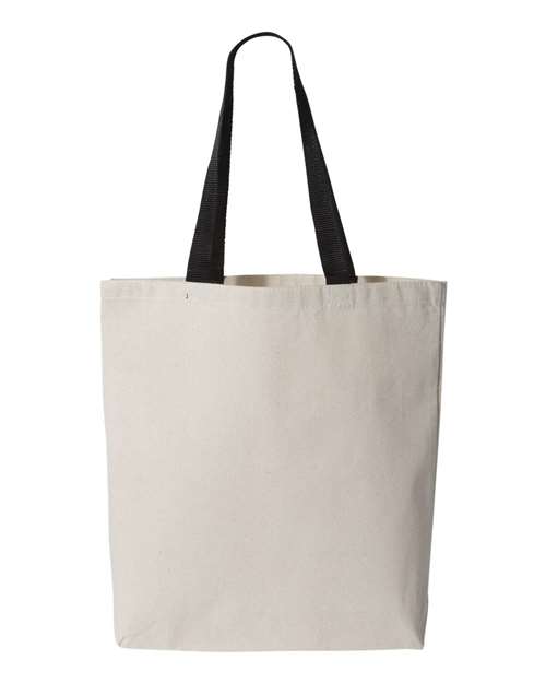 Load image into Gallery viewer, Q-Tees Q4400 11L Canvas Tote with Contrast-Color Handles - Natural/ Black
