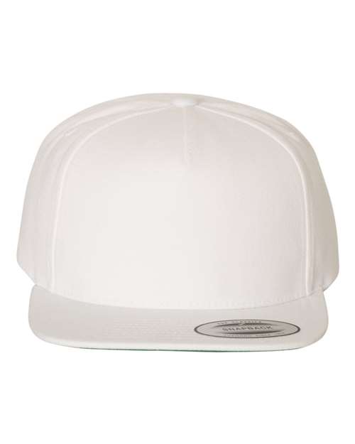 YP Classics 5089M Premium Five-Panel Snapback Cap - White