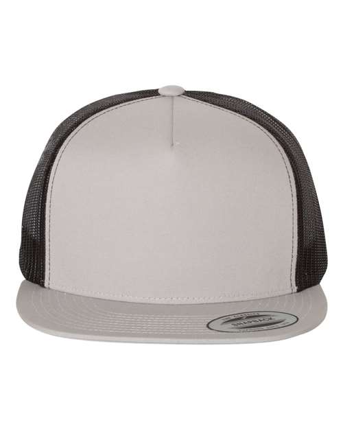Load image into Gallery viewer, YP Classics 6006 Classic Five-Panel Trucker Cap - Silver/ Black
