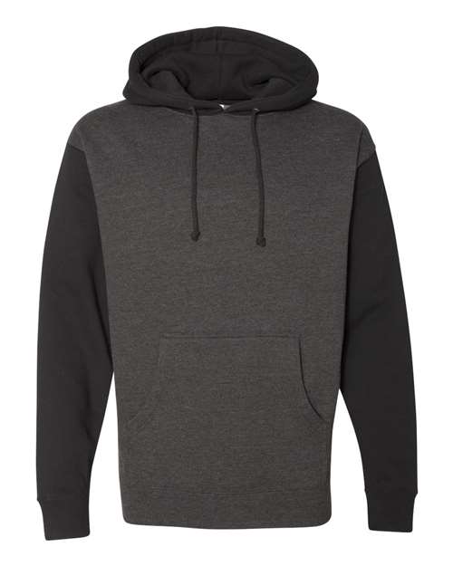 Load image into Gallery viewer, Unisex Heavyweight Hooded Sweatshirt - Charcoal Heather/ Black
