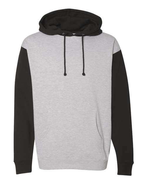Load image into Gallery viewer, Unisex Heavyweight Hooded Sweatshirt - Grey Heather/ Black
