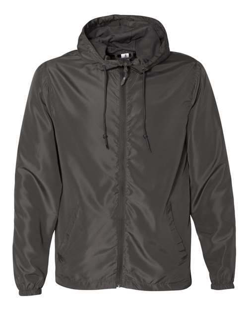 Independent Trading Co. EXP54LWZ Men's Lightweight Windbreaker Full-Zip Jacket - Graphite