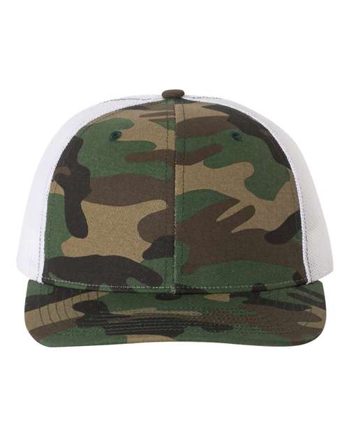 Richardson 112P Printed Trucker Cap - Army Camo/ White