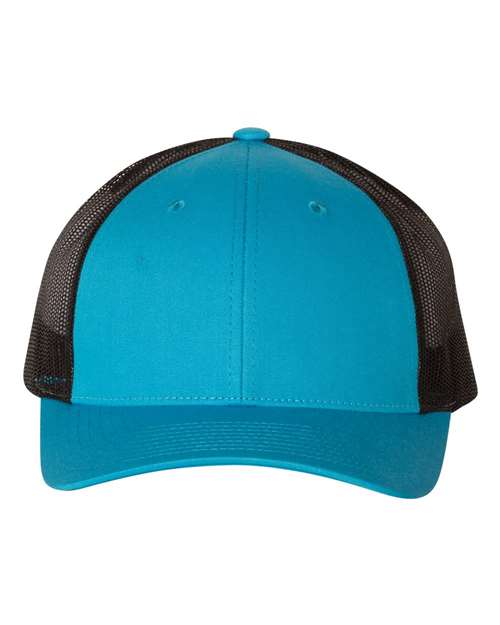 Richardson 115 Low Pro Trucker Cap - Cyan/ Black