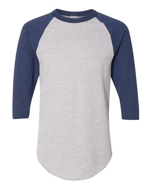 Augusta Sportswear 4420 Unisex Three-Quarter Raglan Sleeve Baseball Jersey T-Shirt - Athletic Heather/ Navy