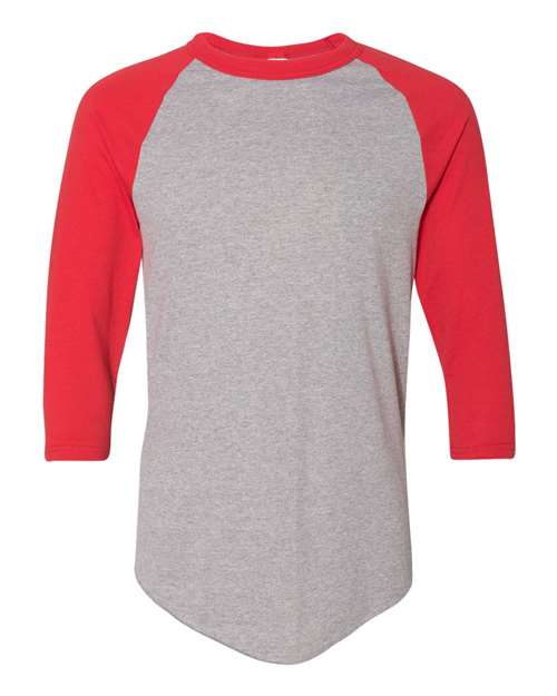 Load image into Gallery viewer, Augusta Sportswear 4420 Unisex Three-Quarter Raglan Sleeve Baseball Jersey T-Shirt - Athletic Heather/ Red
