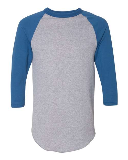 Load image into Gallery viewer, Augusta Sportswear 4420 Unisex Three-Quarter Raglan Sleeve Baseball Jersey T-Shirt - Athletic Heather/ Royal
