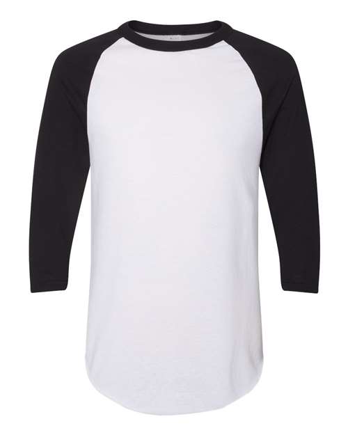 Augusta Sportswear 4420 Unisex Three-Quarter Raglan Sleeve Baseball Jersey T-Shirt - White/ Black