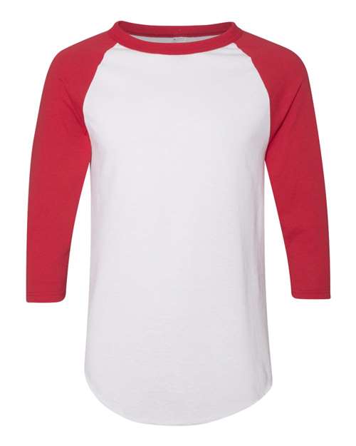 Augusta Sportswear 4420 Unisex Three-Quarter Raglan Sleeve Baseball Jersey T-Shirt - White/ Red
