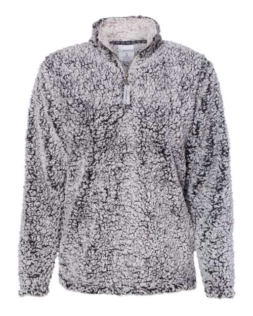 J. America 8451 Women’s Epic Sherpa Quarter-Zip Pullover - Black Heather