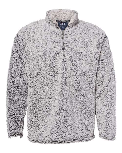 Load image into Gallery viewer, J. America 8454 Men's Sherpa Quarter-Zip Pullover - Black Heather
