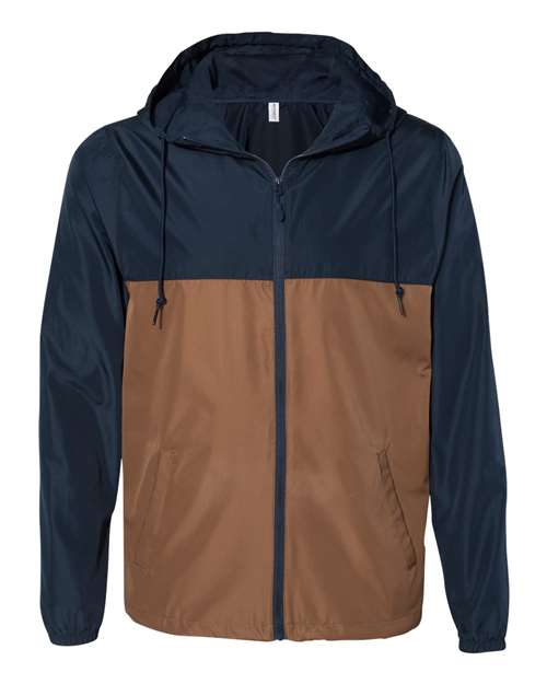 Load image into Gallery viewer, Independent Trading Co. EXP54LWZ Men's Lightweight Windbreaker Full-Zip Jacket - Classic Navy/ Saddle
