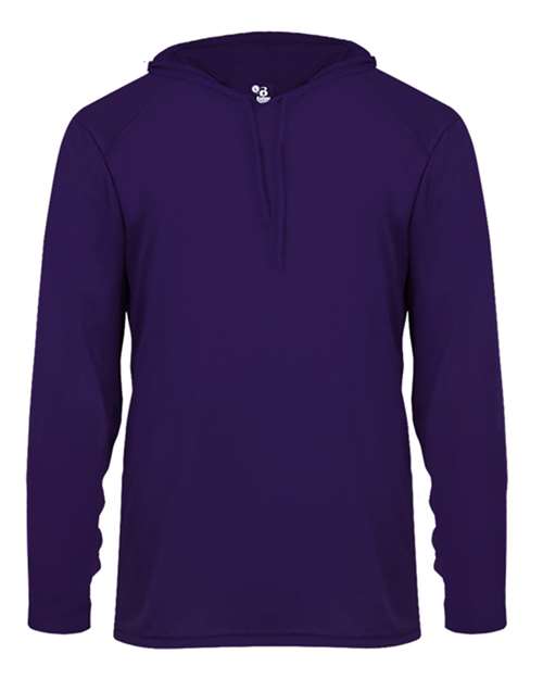 Badger 4105 Unisex B-Core Hooded Long Sleeve T-Shirt - Purple