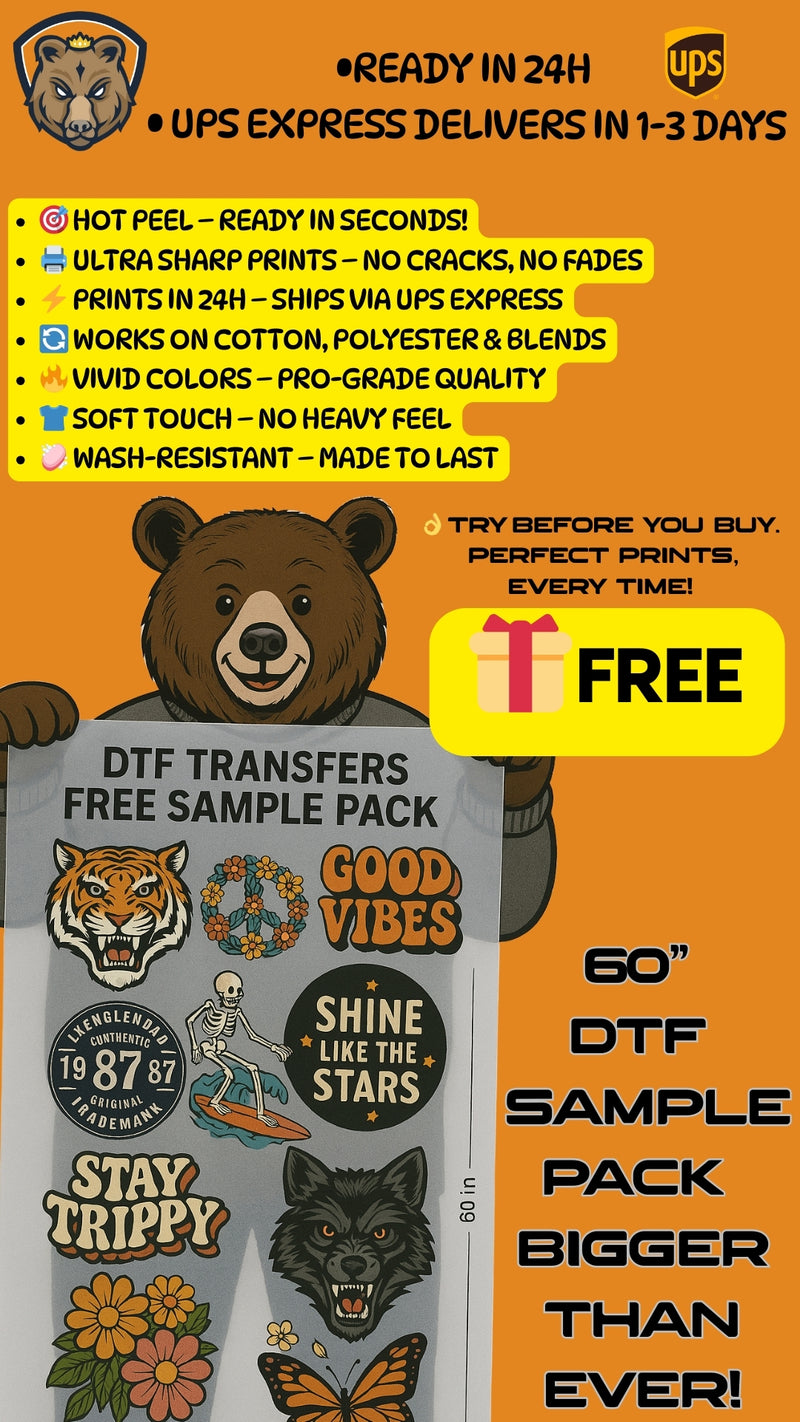 Load image into Gallery viewer, DTF Transfers &amp; UV DTF 3D Stickers Sample Pack

